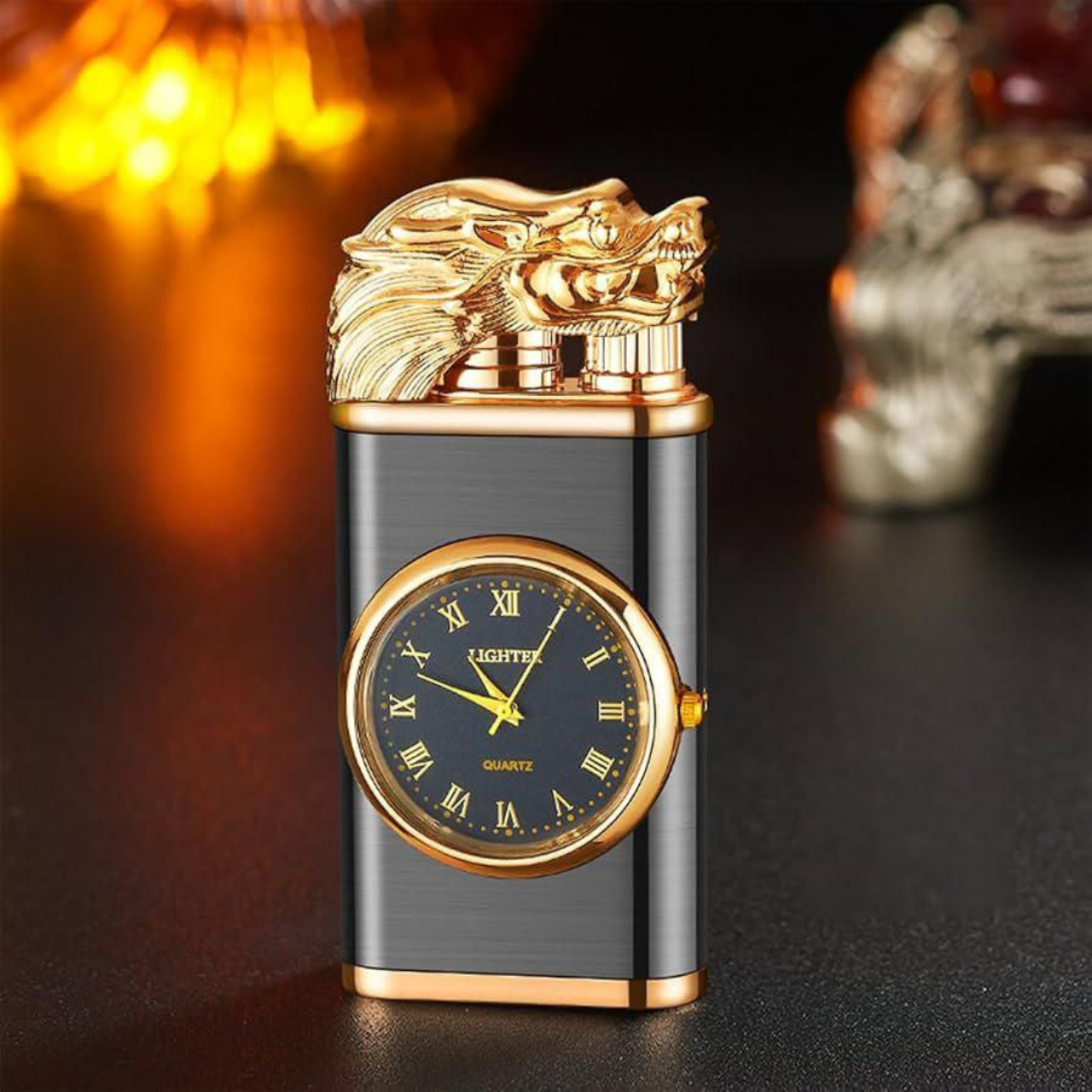 Golden Watch Pocket Size Jet Flame Lighter | Pocket Watch Pocket Lighter