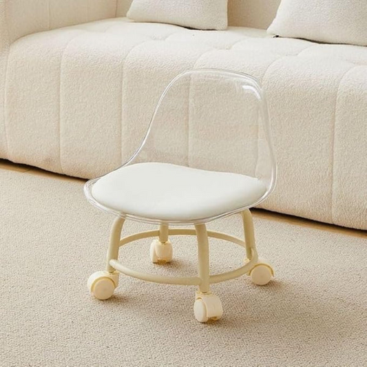 Acrylic 360° Rotatable Transparent Chair (Small) | Mini Space Design Metal Cafeteria Chair (Transparent, DIY – Do-It-Yourself)