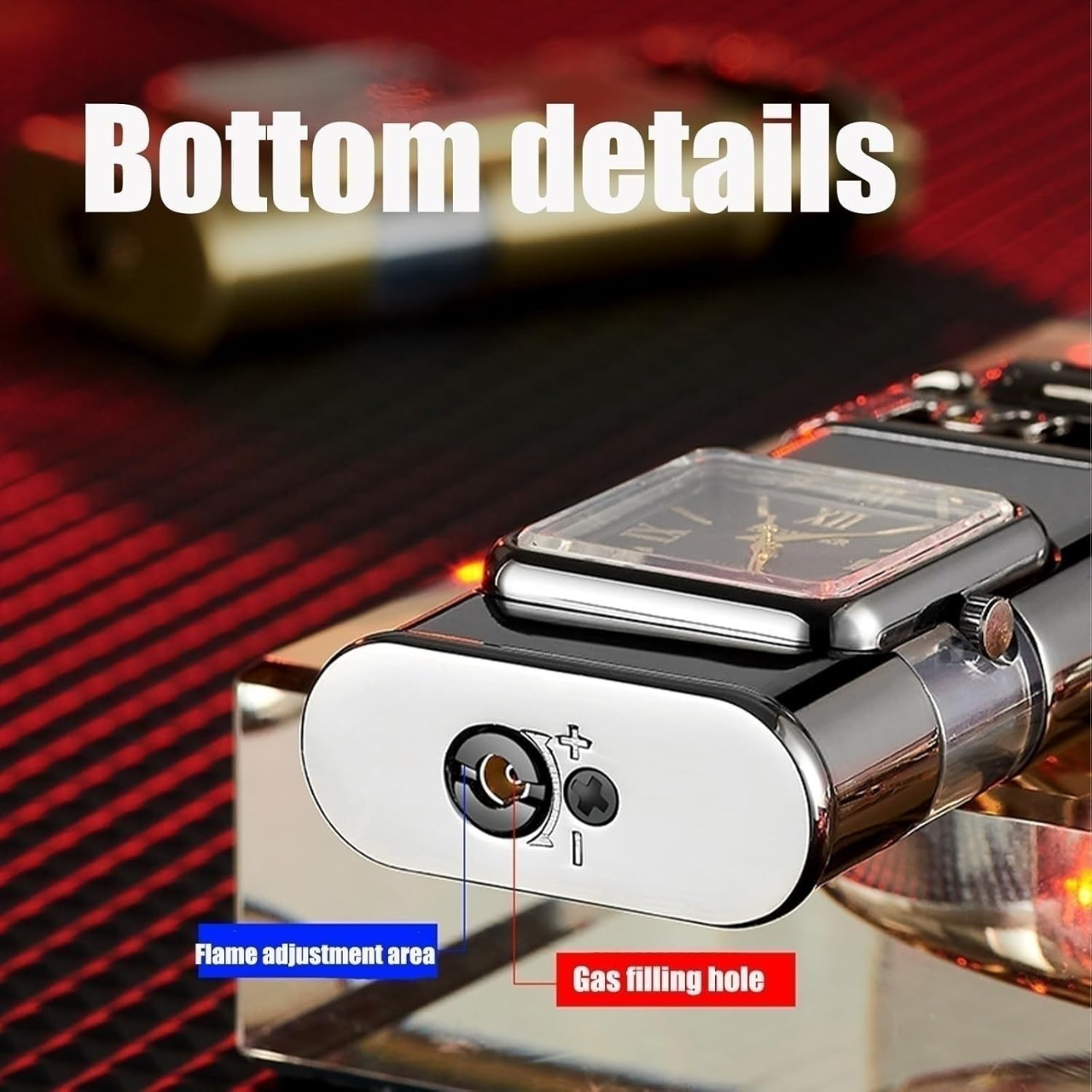 Golden Watch Pocket Size Jet Flame Lighter | Pocket Watch Pocket Lighter