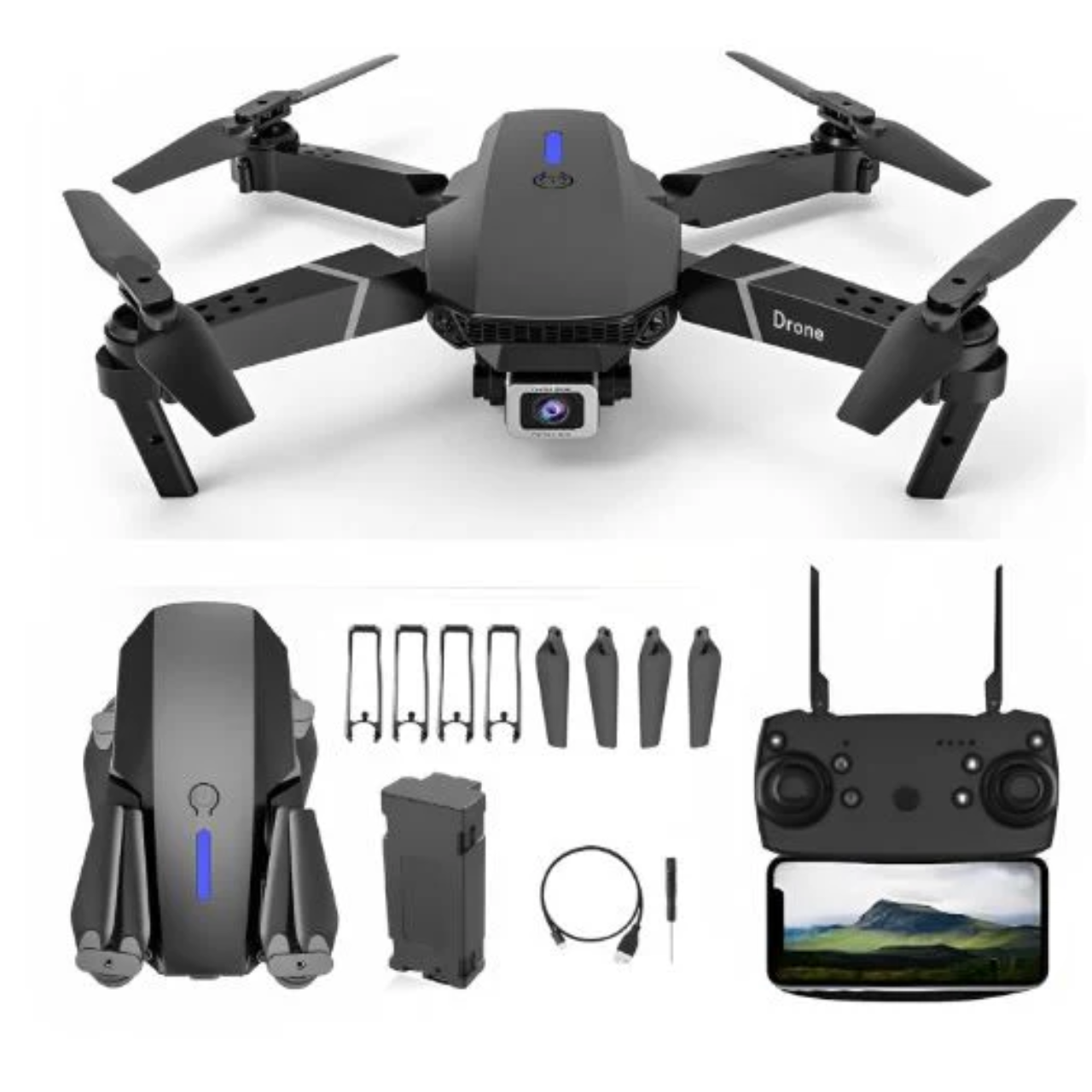 E88 DUAL BATTERY DUAL camera | E88 Mini Drone – Dual 1080P HD Camera FPV Drone for Kids & Adults