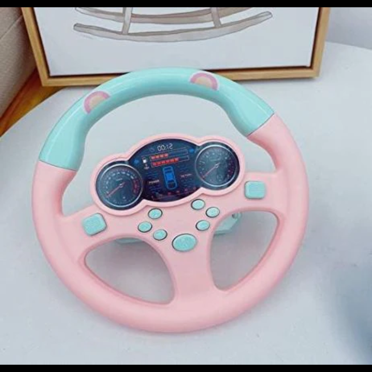 Kids Electric Early Education Simulation Steering Wheel Toy Multifunctional High Simulation Car Driving