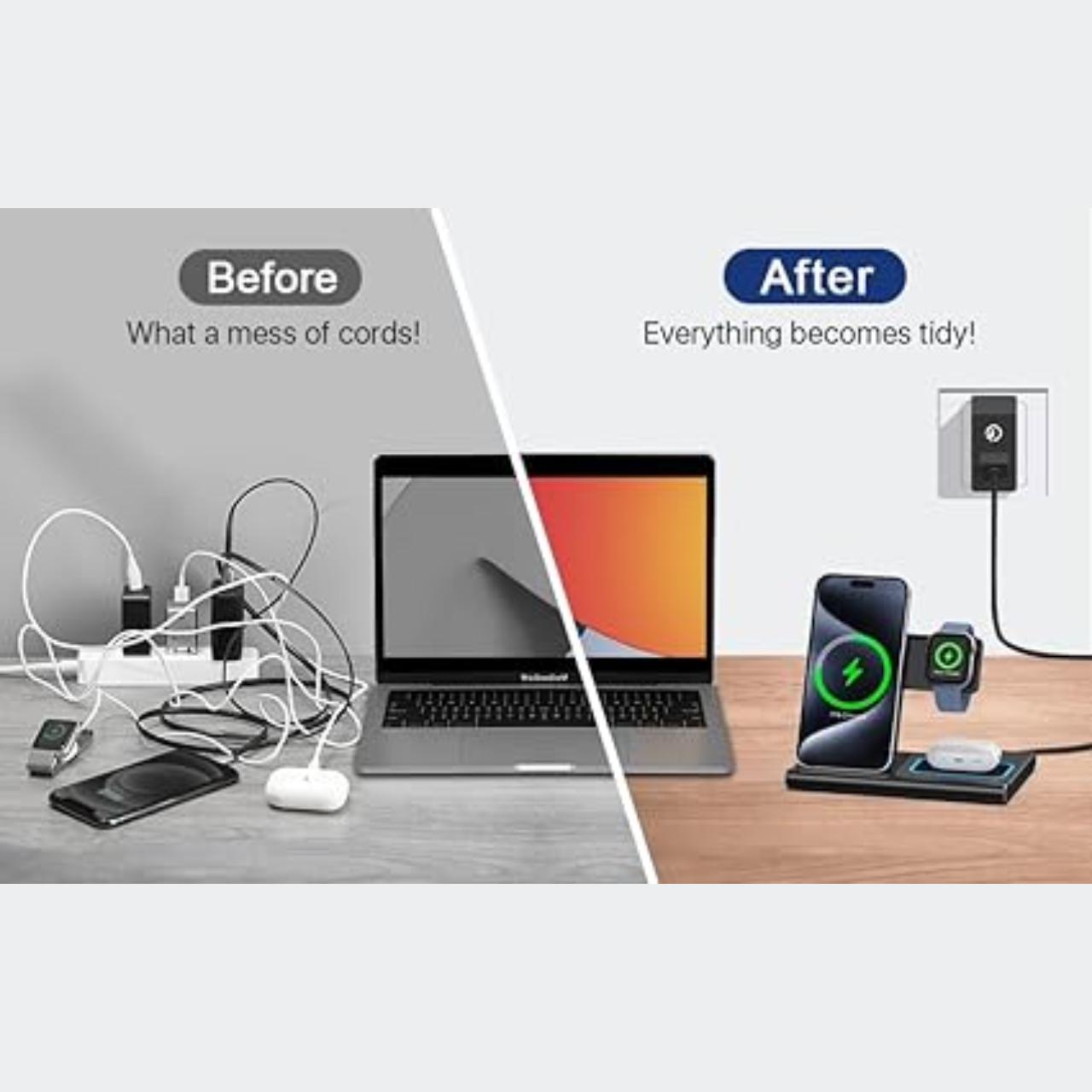 3-in-1 Wireless Charging Station – Compatible with iPhone | "One Charger. Three Devices. Zero Hassle."