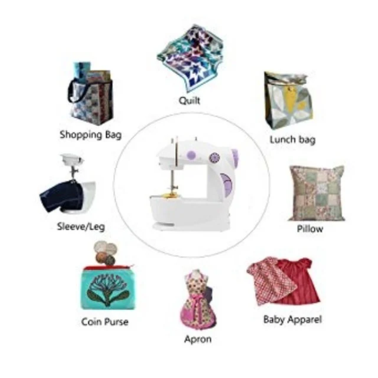 Multi Electric Mini 4 in 1 Functional Household Sewing Machine for Home