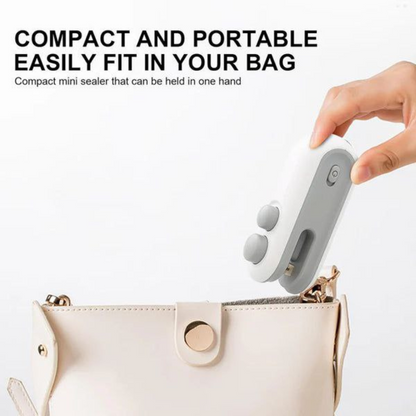 Mini Bag Sealer & Cutter 2-in-1  | Portable Heat Sealing Machine for Plastic Bags | Compact Resealer