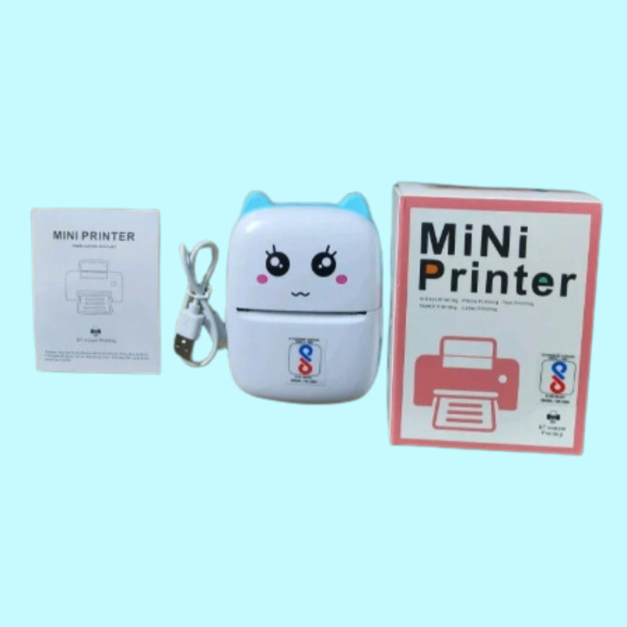 Mini Portable Pocket Printer | Portable Mini Inkless Photo Printer | Compact Thermal Printer for Instant Photos (Multicolor) | Lightweight Inkless Thermal Printer | Portable Printer | Inkless Small Wireless