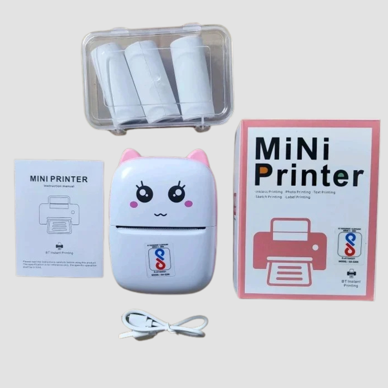 Mini Portable Pocket Printer | Portable Mini Inkless Photo Printer | Compact Thermal Printer for Instant Photos (Multicolor) | Lightweight Inkless Thermal Printer | Portable Printer | Inkless Small Wireless